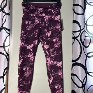 PBX Pro floral, athletic leggings, size medium, 7/8 new